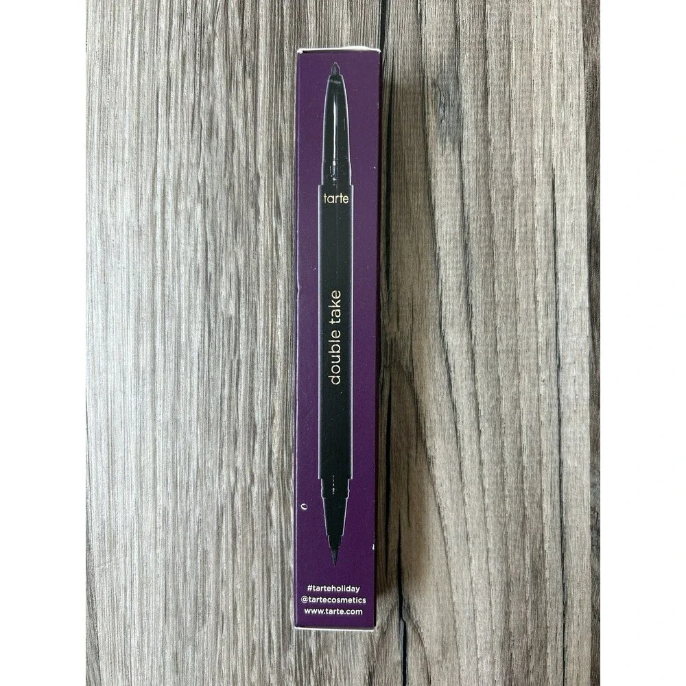 NIB Tarte Double Take Eyeliner In Black Full Size Liquid Liner Gel Pencil New
